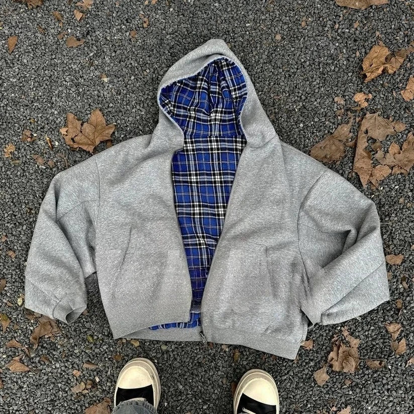 St33z™ Collective Reversable Checkered Hoodie
