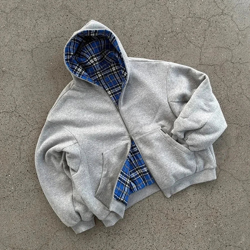 St33z™ Collective Reversable Checkered Hoodie