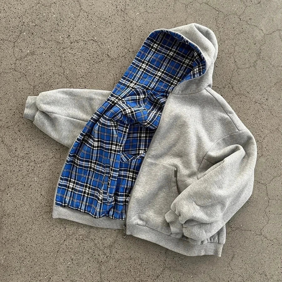 St33z™ Collective Reversable Checkered Hoodie